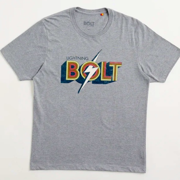 Lightning Bolt heather gray vintage Bolt logo t-shirt - Picture 1 of 6